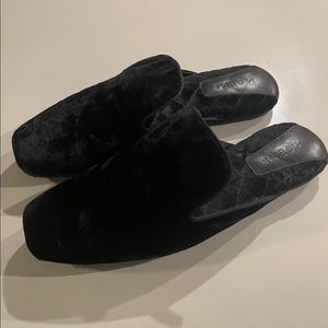 M.gemi black velvet calma slippers